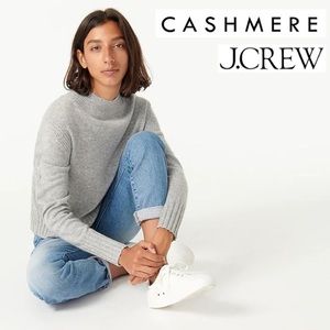 J.Crew 100% Cashmere Mockneck Longsleeve Gray Grey Sweater S